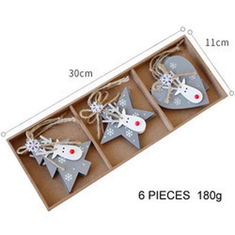 Christmas Wooden Pendant Hanging Wooden Christmas Tree Ornaments Xmas Ornaments Supplies For Diy Decoration