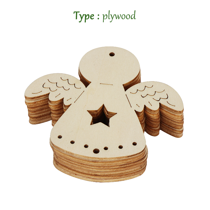 Wooden Christmas Party Decorations Gift Angel Wooden Christmas Tree Ornaments