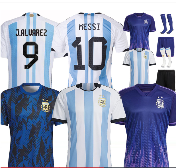 2023 3 Star Custom Size Messi T-shirt Messi Argentina Jersey
