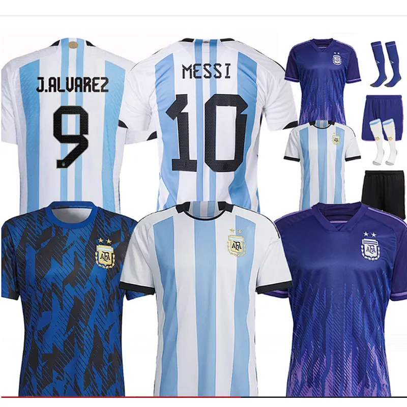 2023 3 Star Custom Size Messi T-shirt Messi Argentina Jersey