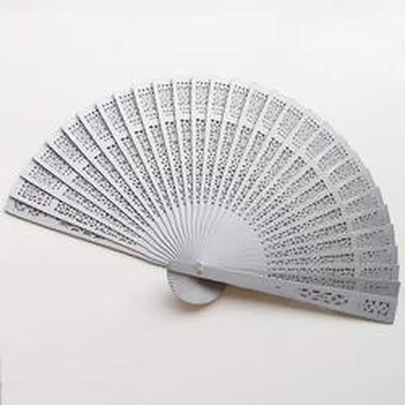 Vintage Chinese Carved Wooden Handle Folding Hand Fans Plain Custom Wooden Fan