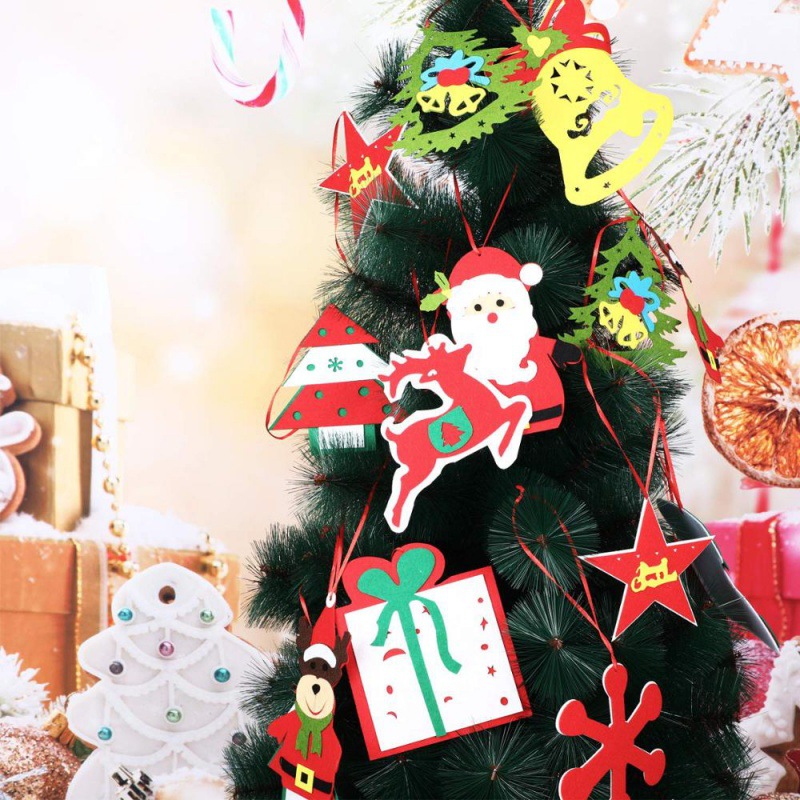 2023 Felt Christmas Tree Ornament Hanging Manufacturer Selling Multiple Shapes Pendants With Rope For Diy Xmas Tree Decorate