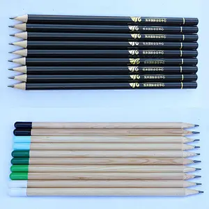 Cheap Wholesale Pencils Back School Used Yellow Hexagon Hb Wooden Pencils With Red Eraser