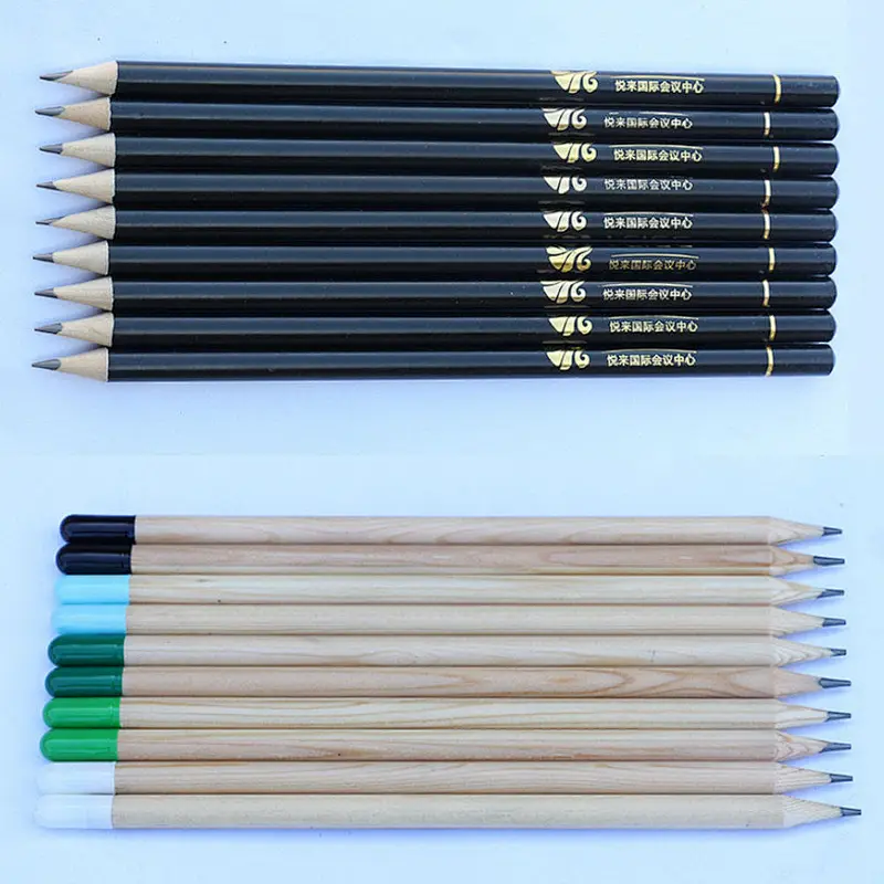 Cheap Wholesale Pencils Back School Used Yellow Hexagon Hb Wooden Pencils With Red Eraser