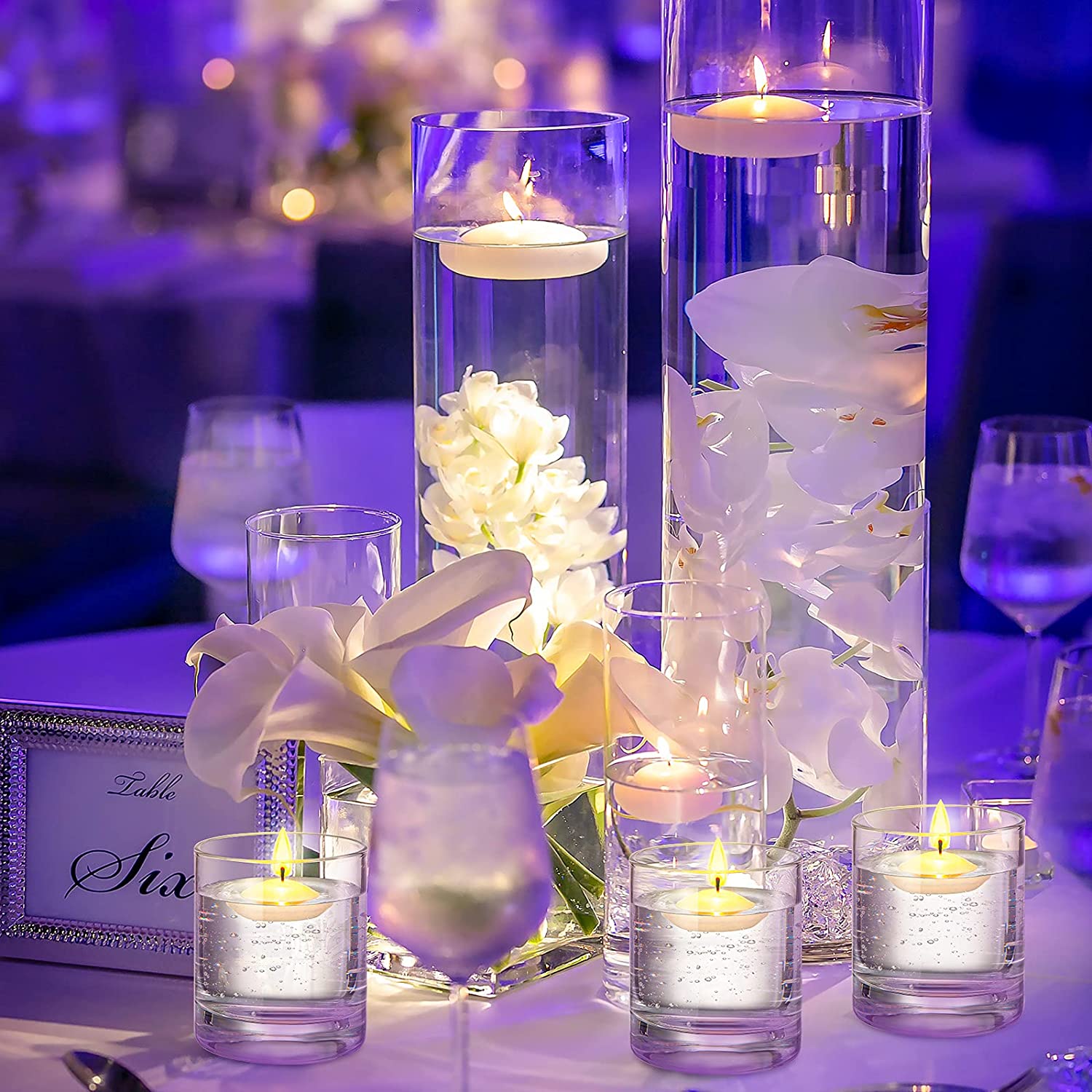 50 PCS Wedding Party Pool Spa Valentine's Day Bathtub Dinner Floating Candles