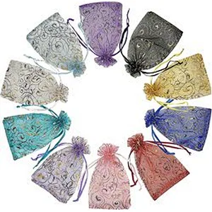 4X6 inch Custom Size Rainbow Organza Bags Jewelry Drawstring Mesh Gift Bags for Wedding Party Favor Pouches Christmas Bags