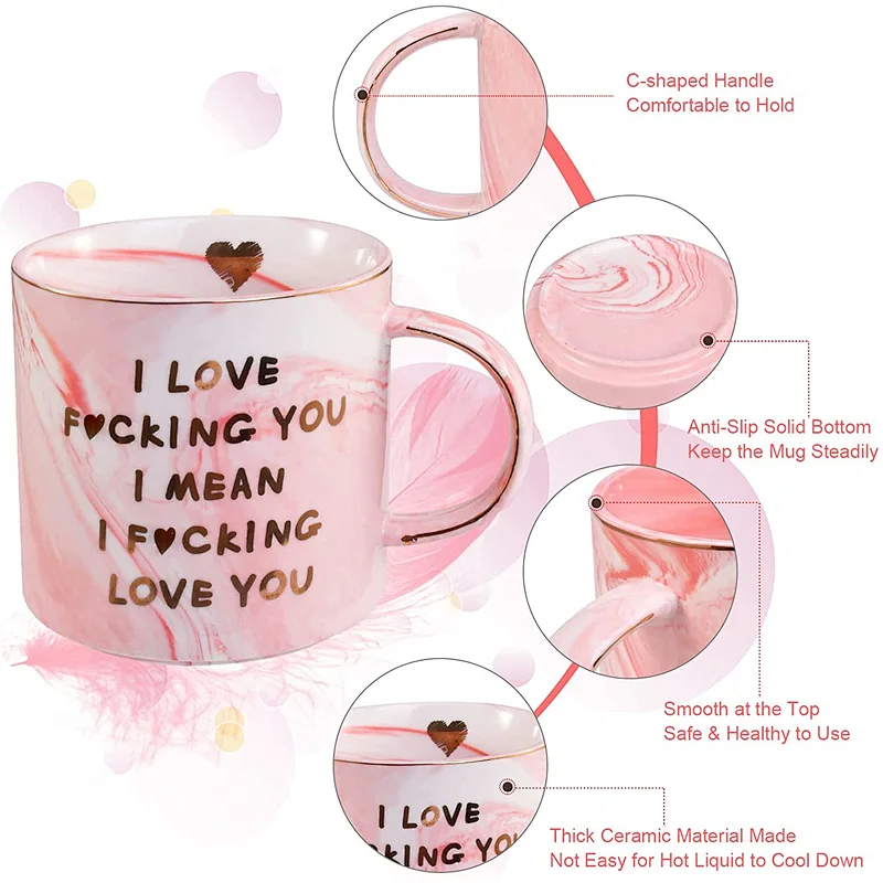 Valentine's Day Cup I Love You Coffee Mug for Her Wife Girlfriend gifts Funny Christmas Birthday