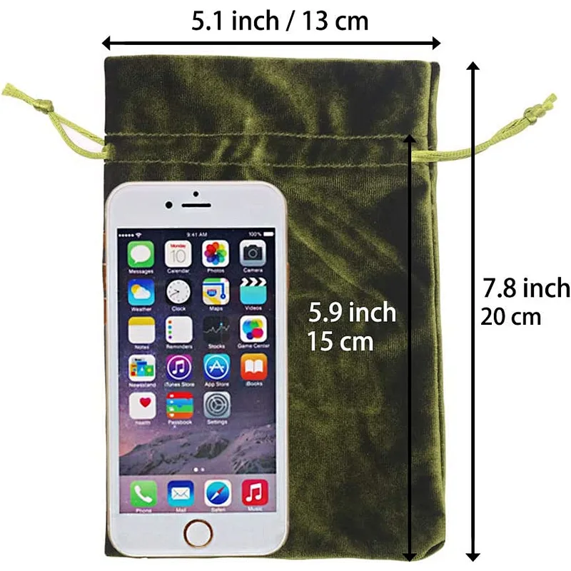 Custom Size Soft Velvet Gift Bags Velvet Drawstring Pouches for Tarot Rune Jewelry Crystal