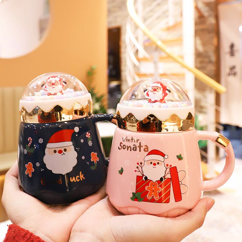 Santa Claus Cute Creative Ceramic Christmas Mugs Popular Kids Gift Set Christmas Mugsset