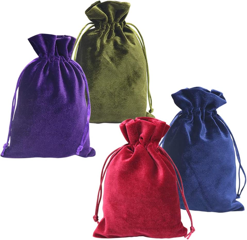 Custom Size Soft Velvet Gift Bags Velvet Drawstring Pouches for Tarot Rune Jewelry Crystal