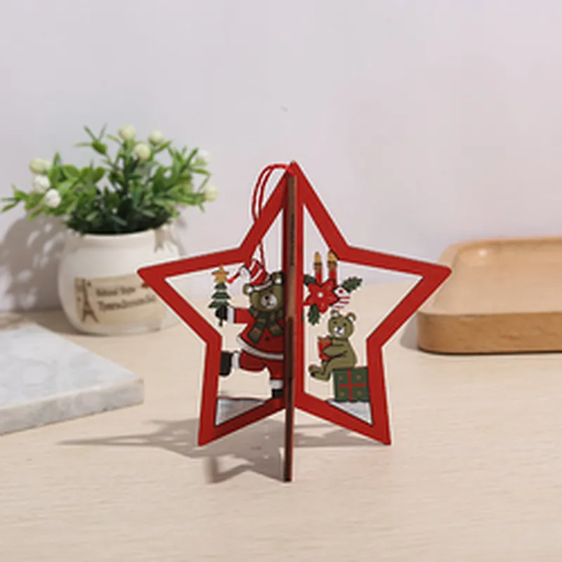 Christmas Wooden Reindeer Snow Hanging Decor For Xmas Tree Ornaments Party Favor Suppliers