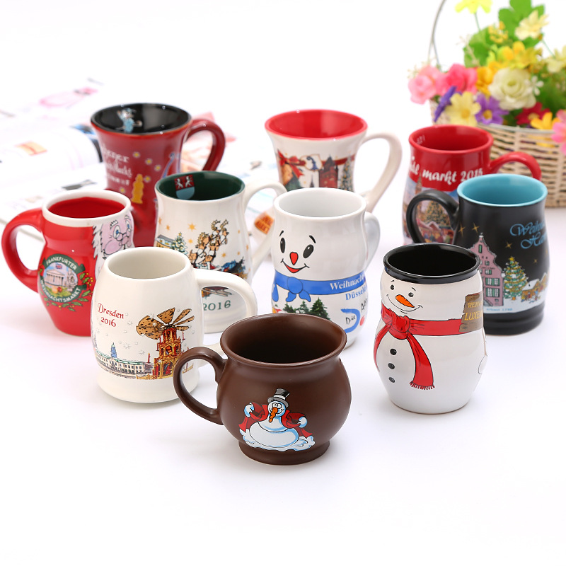 Chl Bulk Custom Sublimation Logo Printing Christmas Speckled Campfire Steel Metal Enamel Coffee Cup For Promotion