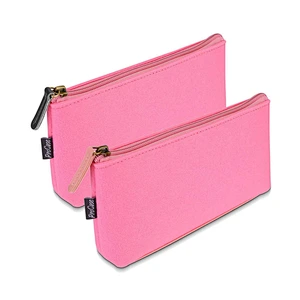 2023 Pink Felt Bag Custom Size Logo Felt Students Stationery Pouch Felt Zipper Bag for Pens