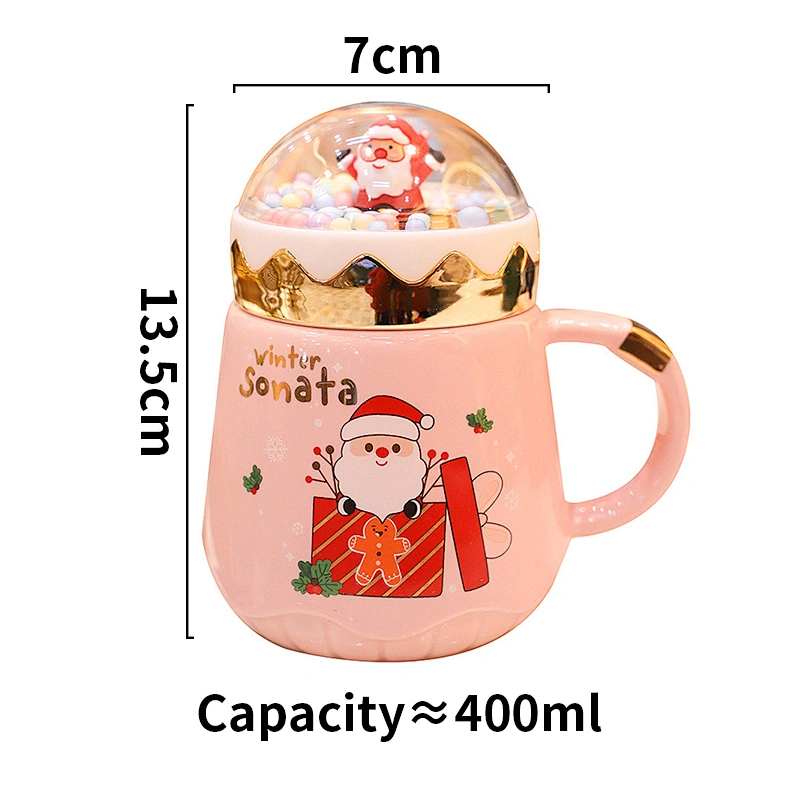 Creative Christmas Viewing Ceramic Milk Mug Porcelain Water Cup Coffee Cup Gift For Household With Handle