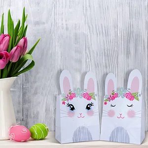 Easter Paper Bags for Kids Easter Cute Bunny Paper Treat Bags