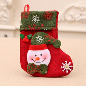 Glitter Christmas Candy Stocking Holder Christmas Decoration Supplies Xmas Sock Gift Non Woven Christmas Sock