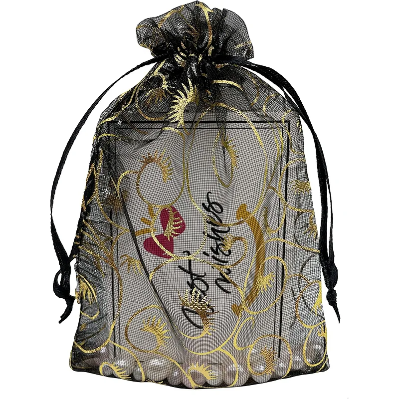 Custom Size Rainbow Organza Bags 4x6 inch for Jewelry Drawstring Mesh Gift Bags for Wedding Party Favor Pouches Christmas Bags