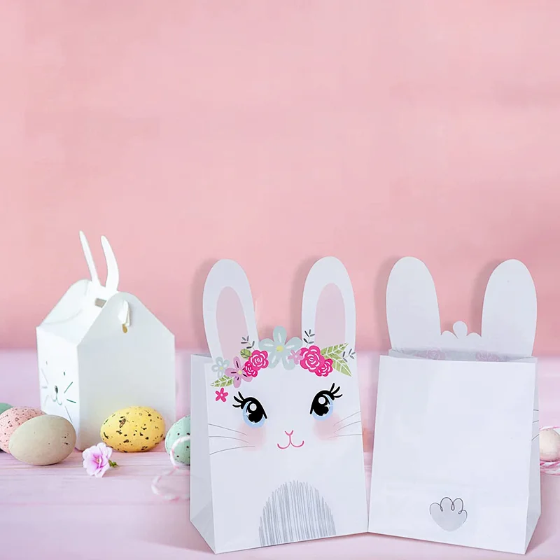 Easter Paper Bags for Kids Easter Cute Bunny Paper Treat Bags