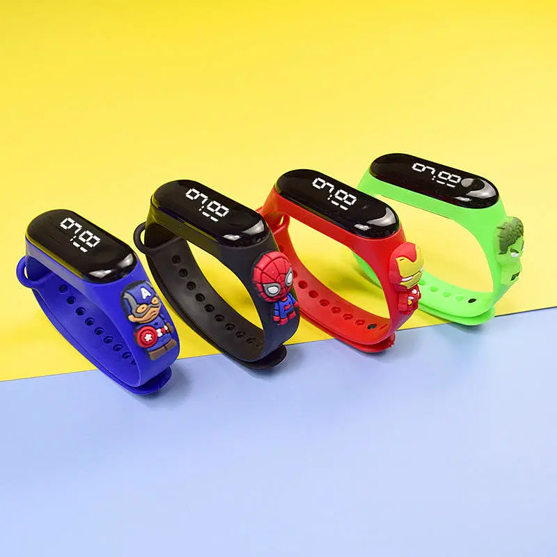Hot Superhero Watch For Kids Cool Cartoon Led Cartoon Figures Children Digital Students Fashion Watch&