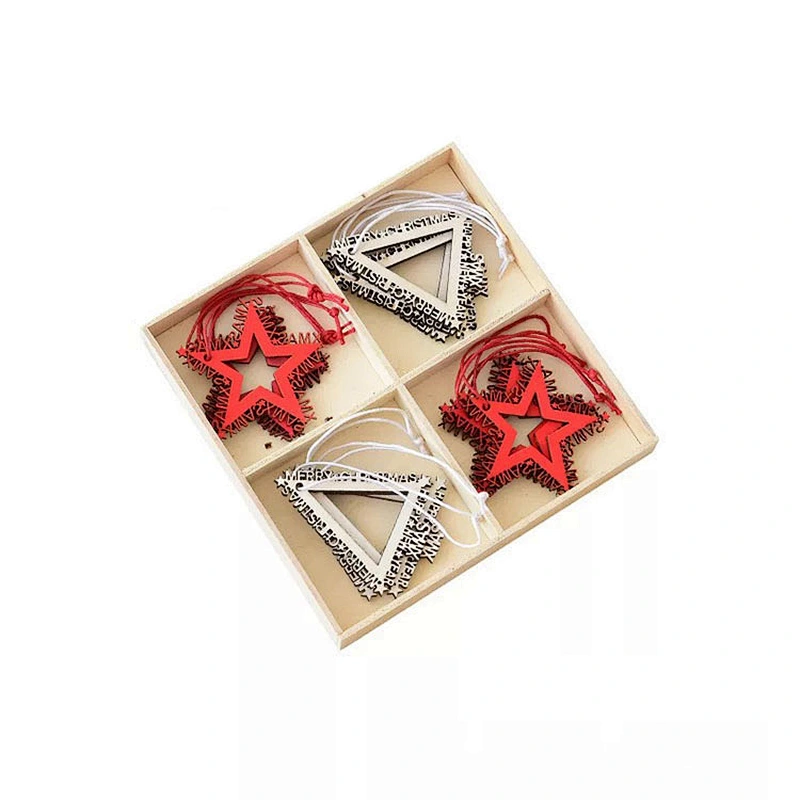 Christmas Wooden Pendant Hanging Wooden Christmas Tree Ornaments Xmas Ornaments Supplies For Diy Decoration