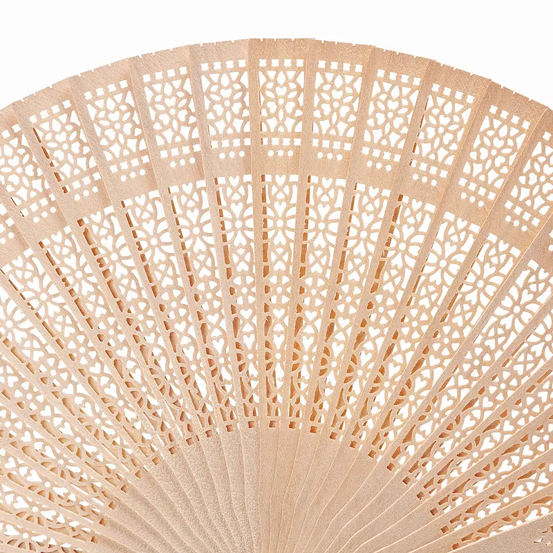 Personalized Chinese Carved Folding Fragrance Wood Hand Fan Wedding Fan