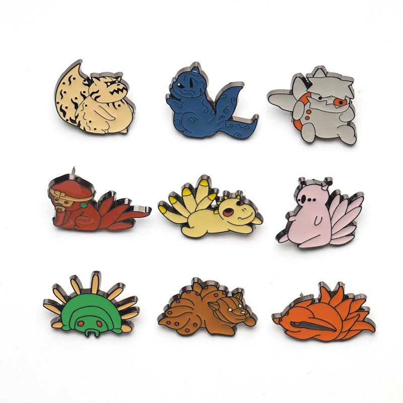 Bulk Wholesale Custom Design Metal Cute Cartoon Character Collar Lapel Pin Badge Hard Custom Soft Anime Demon Slayer Enamel Pin