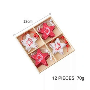New Design Merry Christmas Tree Hanging Party Decoration Christmas Wooden Ornaments Ball Set