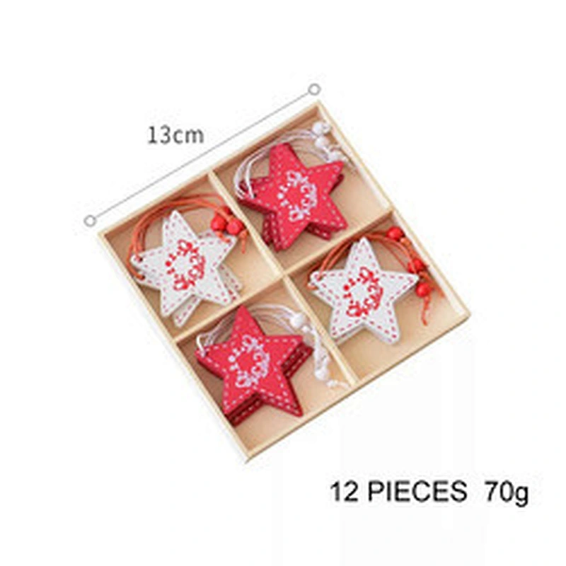 New Design Merry Christmas Tree Hanging Party Decoration Christmas Wooden Ornaments Ball Set