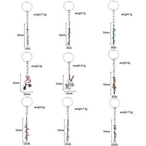 9 Hashiras Demon Slayer Anime Slayer Keychain Pin Set Cartoon Figures Mini Katana Demon Slayer Sword Key Chains