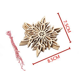 Hot Selling Wooden Hanging Snowflake For Diy Wood Crafts Xmas Ornaments Christmas Tree Decorations