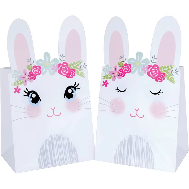 Easter Paper Bags for Kids Easter Cute Bunny Paper Treat Bags