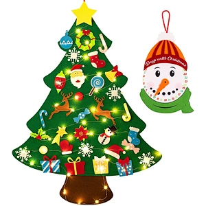 2022 Felt Christmas Decoration 30pcs Ornaments Felt Xmas Tree Set Kids Diy Felt Christmas Tree