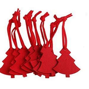 2023 Red Felt Cloth Christmas Tree Ornament Hanging Pendants With Rope For Diy Xmas Tree Decorate Hotel Party Home Ornaments