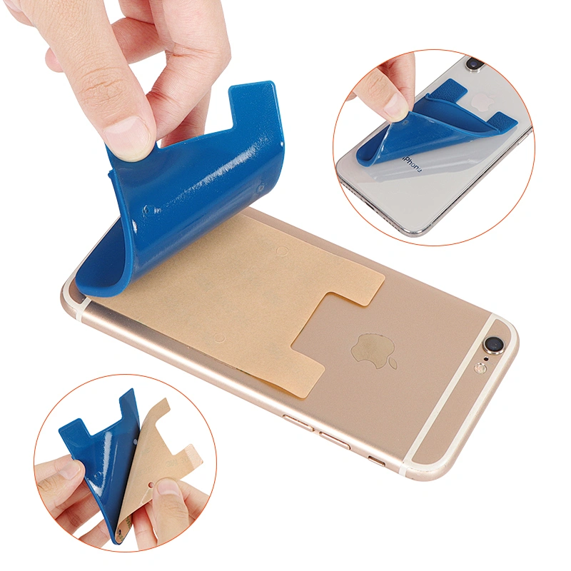 Silicone anti-magnetic Phone Back Sticker Silicone Card Sleeve Storage Business Card Holder