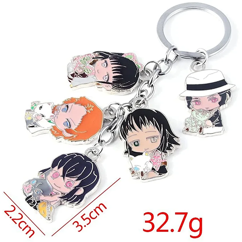 Hot Sale Demon Slayer Rengoku Nezuko Anime Hanafuda Chain Kimetsu No Yaiba Tanjiro Demon Slayer Keychain for Fans
