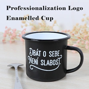 OEM Custom Logo Size Big Capacity Enamelled Cup