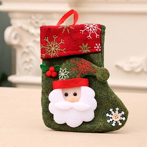 Glitter Christmas Candy Stocking Holder Christmas Decoration Supplies Xmas Sock Gift Non Woven Christmas Sock