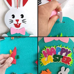 2023 Hot Selling Easter Bunny Felt Decorations Diy Hanging Toys For Children
