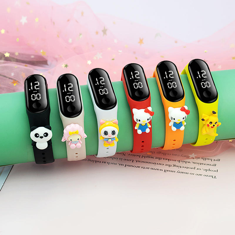 Child Watch 2023 Animals Led Watch Spiderman Stitch Bracelet Kids Children Mi Touchscreen New Cartoon Doll Kids Watch
