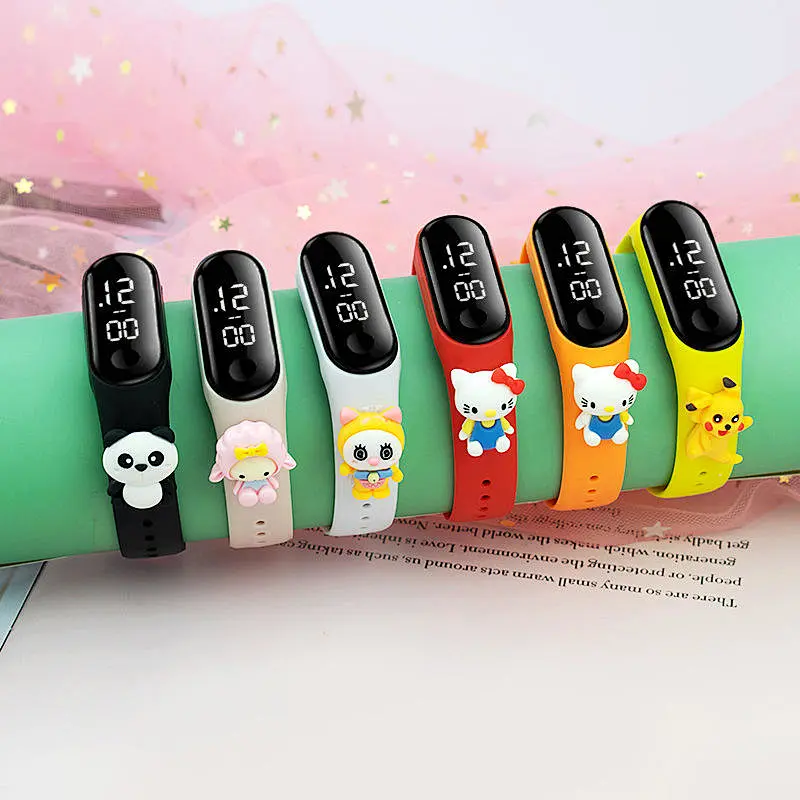 Child Watch 2023 Animals Led Watch Spiderman Stitch Bracelet Kids Children Mi Touchscreen New Cartoon Doll Kids Watch