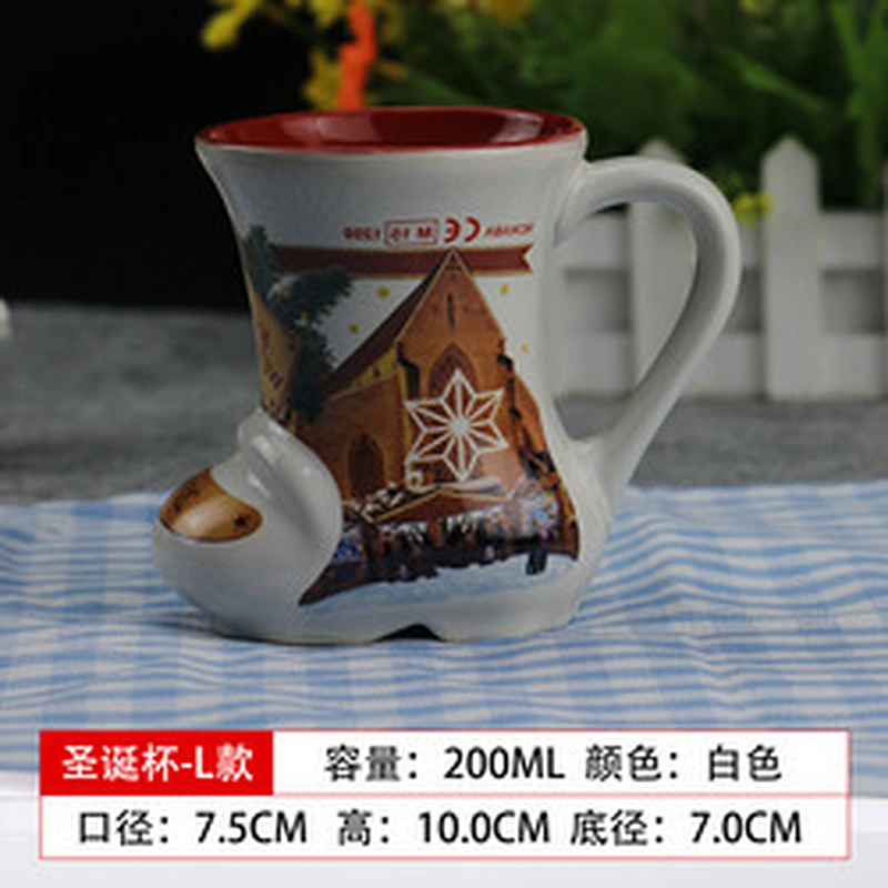 Best Sell Christmas General's Mark Cup Hand-painted Porcelain Exchange Tea Cup Creative Cute Drinking Cup Mug
