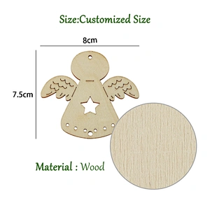 Wooden Christmas Party Decorations Gift Angel Wooden Christmas Tree Ornaments
