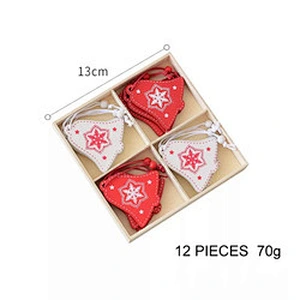 New Design Merry Christmas Tree Hanging Party Decoration Christmas Wooden Ornaments Ball Set