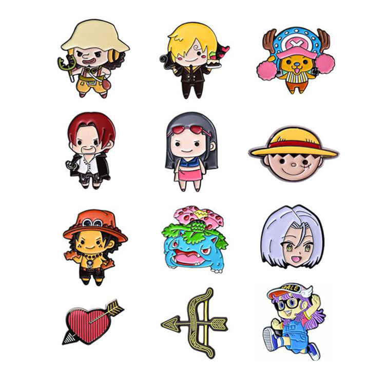 No Minimum Wholesale Metal Pins Supplier Glitter Brooch Anime Hard Enamel Pin Soft Lapel Badge Manufacturer Custom Enamel Pin