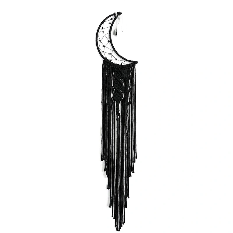Easter Dream Catcher Black Boho Decor with Crystal Stone Moon Dream Catchers for Bedroom Bohemian Home Decor Dream Catcher