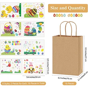 DIY Easter Kraft Paper Gift Bags with Handles Kraft Paper
