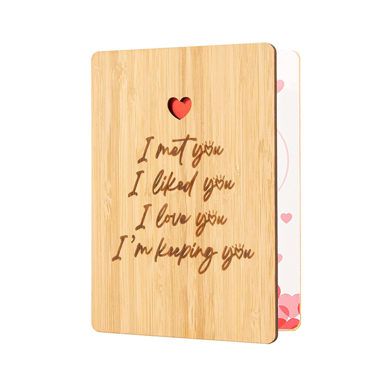 I Love You Festival Wooden Gifts Card Wood Wedding Anniversary Birthday Card for Husband Wife