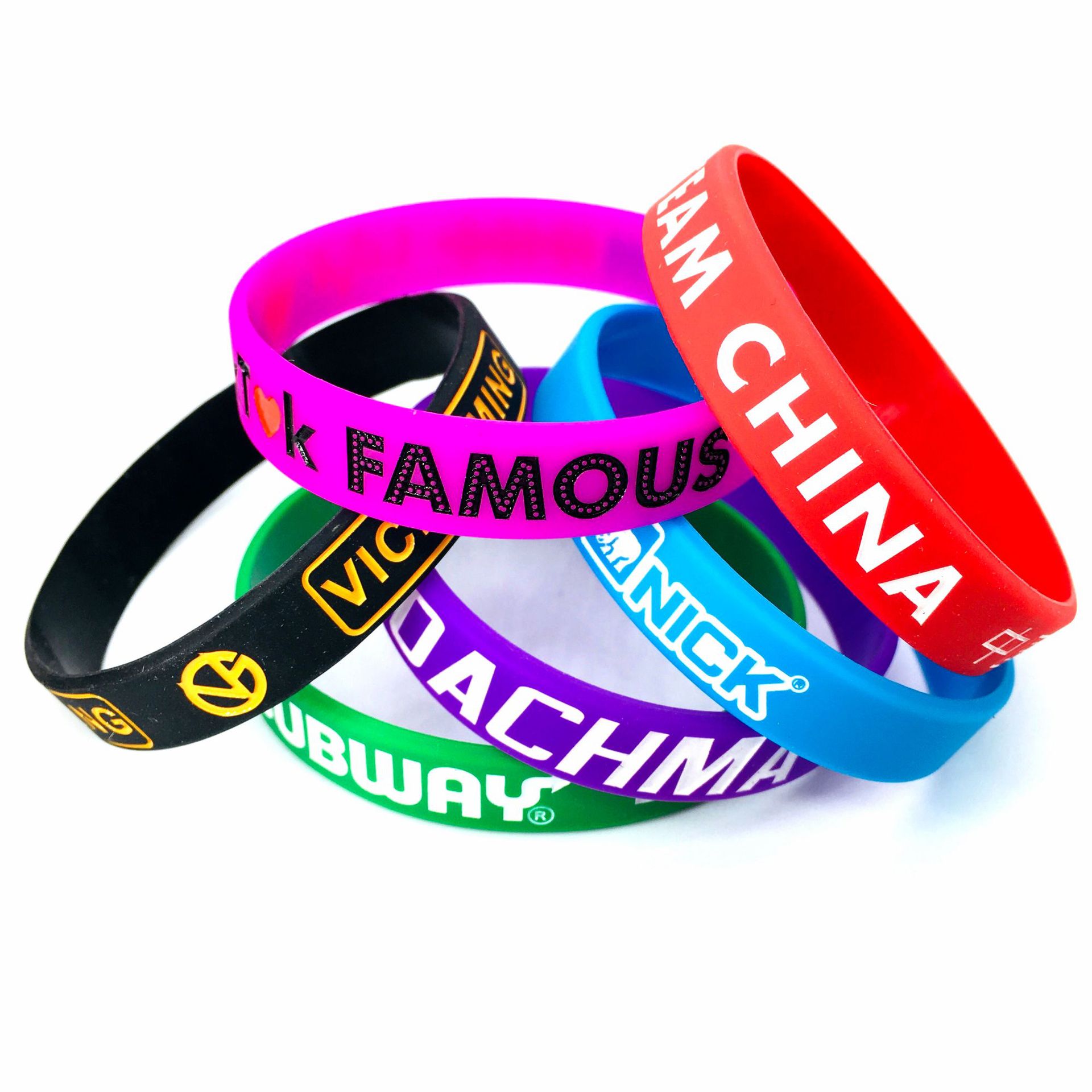 Factory Outlet Custom Logo Men Watch Band Bracelets Wrist Bands Durable Rubber Personalized Silicone Wristbands