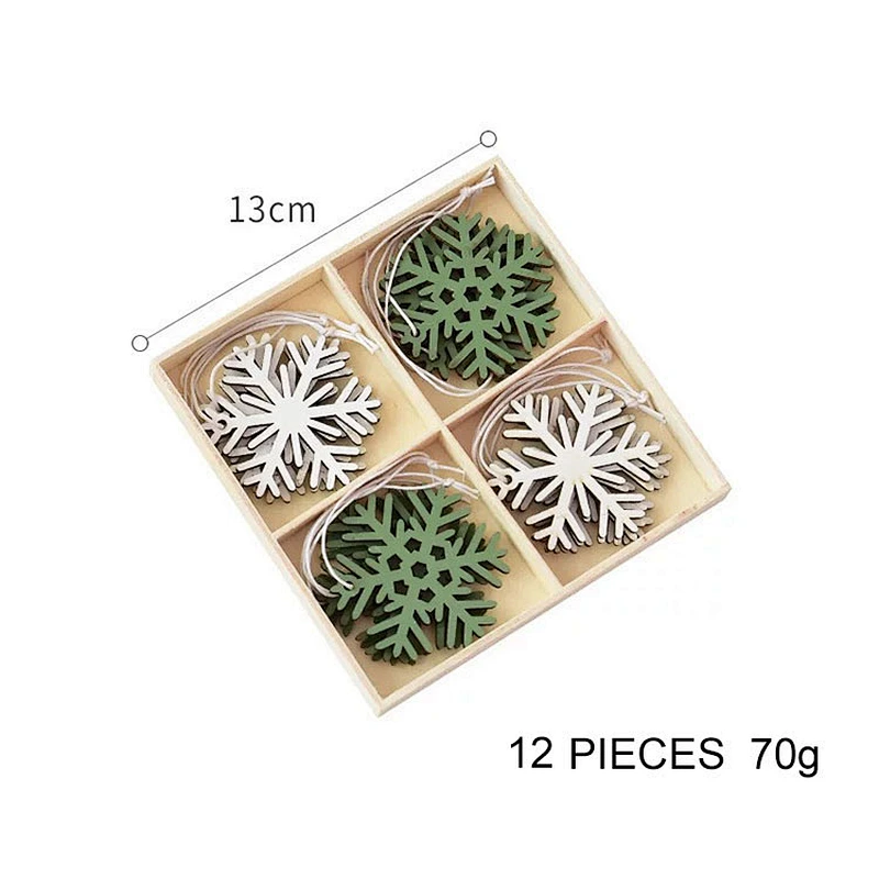 New Arrival Christmas Diy Accessories Crafts Creative Wooden Christmas Ornaments Set