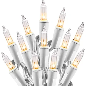 Christmas Lights Set 100 Count 25 Feet Incandescent Bulb Mini String Lights for Indoor Christmas Tree Garland
